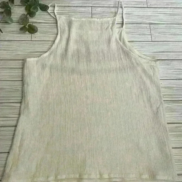 Robin K Embroidered spaghetti strap crinkle fabric Tank top - Picture 4 of 4